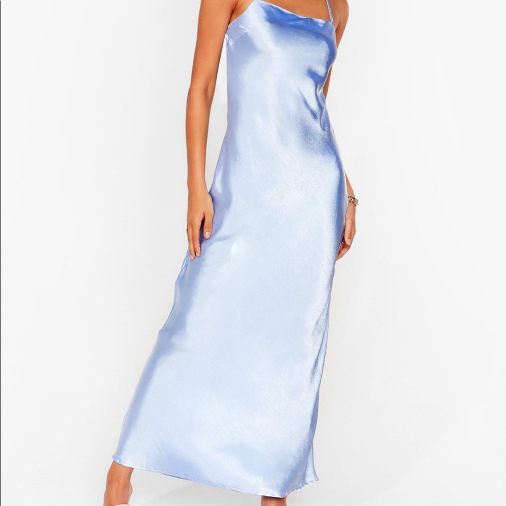Nasty Gal Strappy Satin Maxi Slip Dress